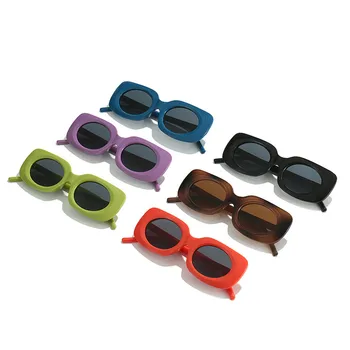 Fashion Candy Color Small Square Sunglasses For Women Men Retro Oval Lens Sun Glasses Vintage Trending Shades UV400 Eyeglasses 5