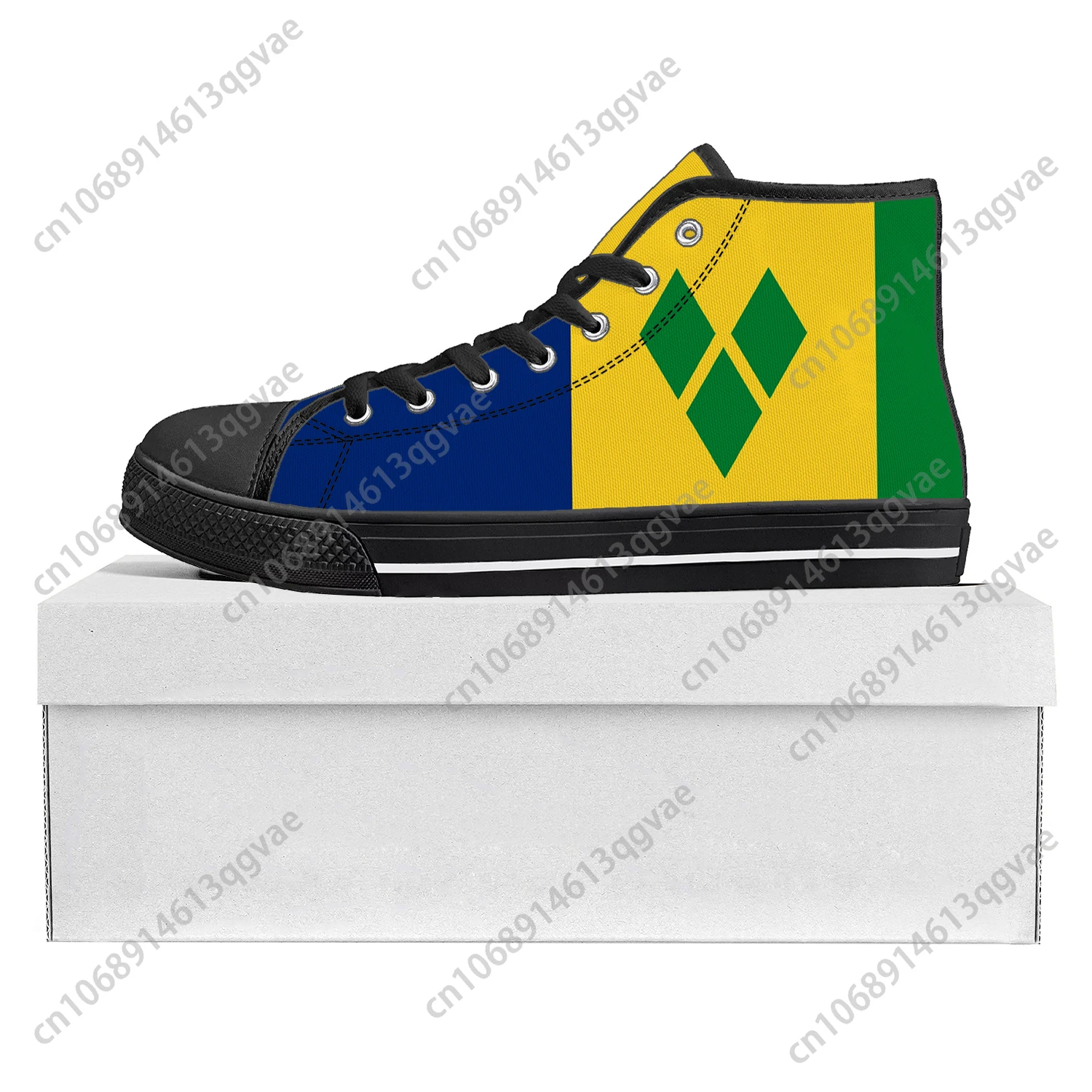 

Saint Vincent and the Grenadines Flag High Top High Quality Sneakers Mens Womens Teenager Canvas Sneaker Couple Shoe Custom Shoe