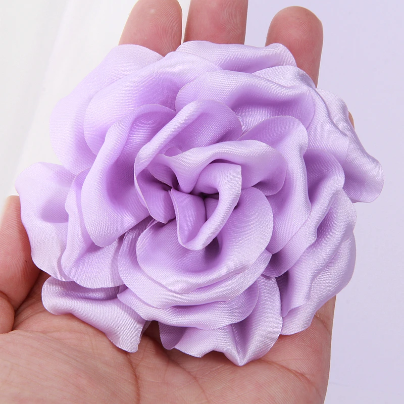 5 Stücke 9 cm Vintage Künstliche Blumen Zubehör Für kleider DIY Seide Spitze Stoff Floral Für Frauen Party Brosche Haar Broschen clips – Detail 3
