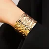 Bangles For Women Irregular Metal Cuff Bracelet Pleated Wide Edition Exaggerated Party Gift Holiday Fashion Jewelry CB042 2