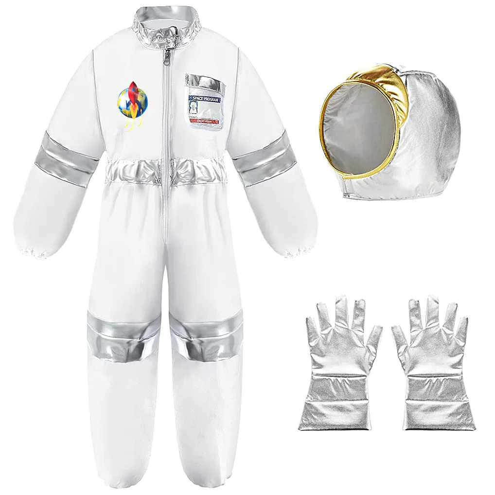 Costume Astronauta Blanco Para Niño, Con Casco