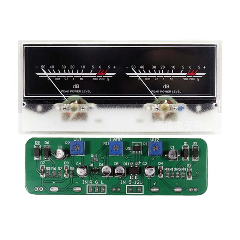 

XV-01 Double Pointer VU Meter Stereo Audio Amplifier Board DB Sound Level Indicator Meter Adjustable Backlight With Driver