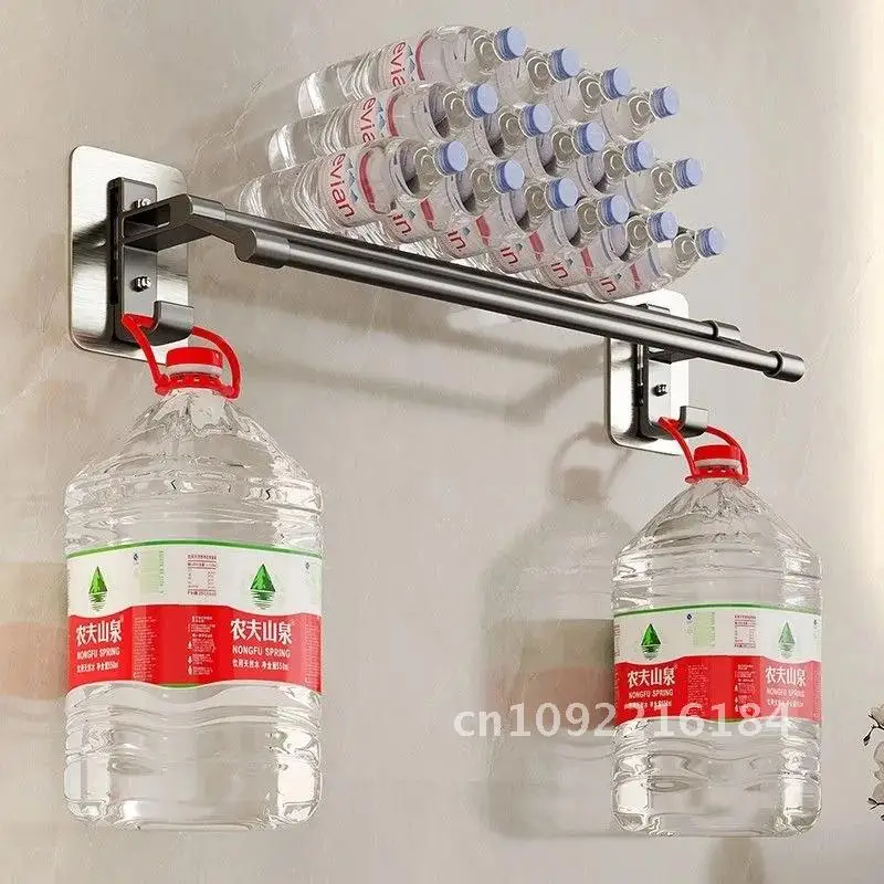 Towel Holder Two Layer Accessories Towel Rack Bar Organizer With Bathroom Rack Hook Self-adhesive Storage Bathroom Kitchen