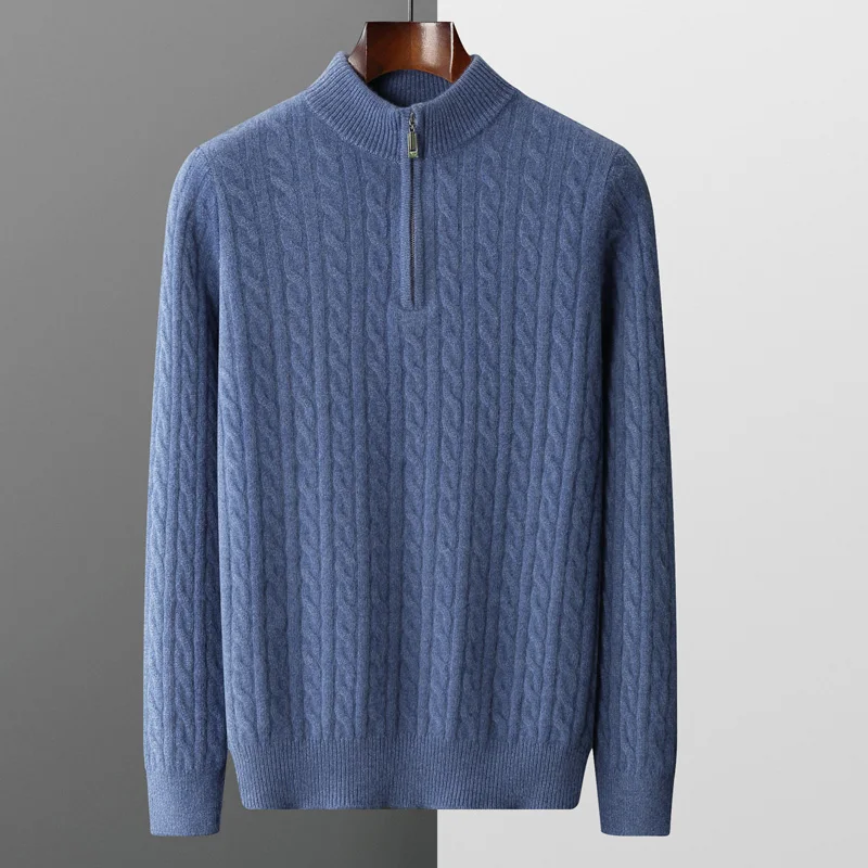 Men's Knitwear Sweater Elegant Plus Size Zipper Loose Fit Autumn Winter