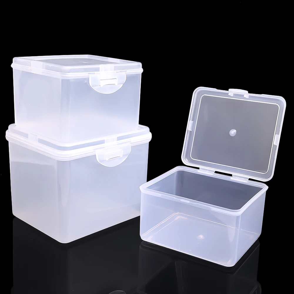 

Clear Storage Box with Lid for Jewelry Stationery Headwear Rectangular Plastic Collection Case Multipurpose Home Organizer Box