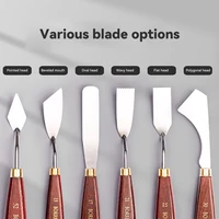 3/5/7 шт./компл. мастихин для рисования, шпатель из нержавеющей стали, мастихин, масляная краска, металлические ножи, деревянная ручка, инструменты для рисования — изображение 2