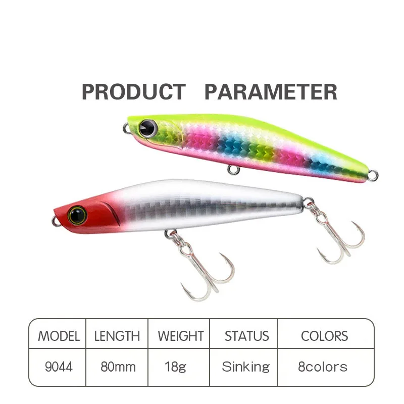 Fishing Lure 88mm 18g Japanese Cast Slow Sinking Pencil Fake Bait