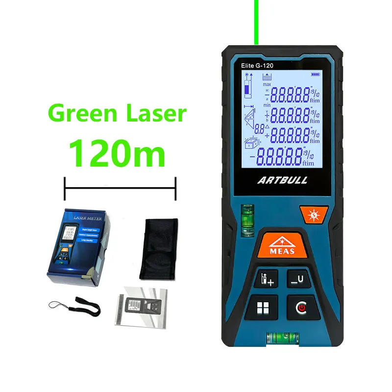 Artbull Digital Red Green Laser Metro A Nastro 50M 120M Misuratore Di Distanza Laser Telemetro Con Orizzontale