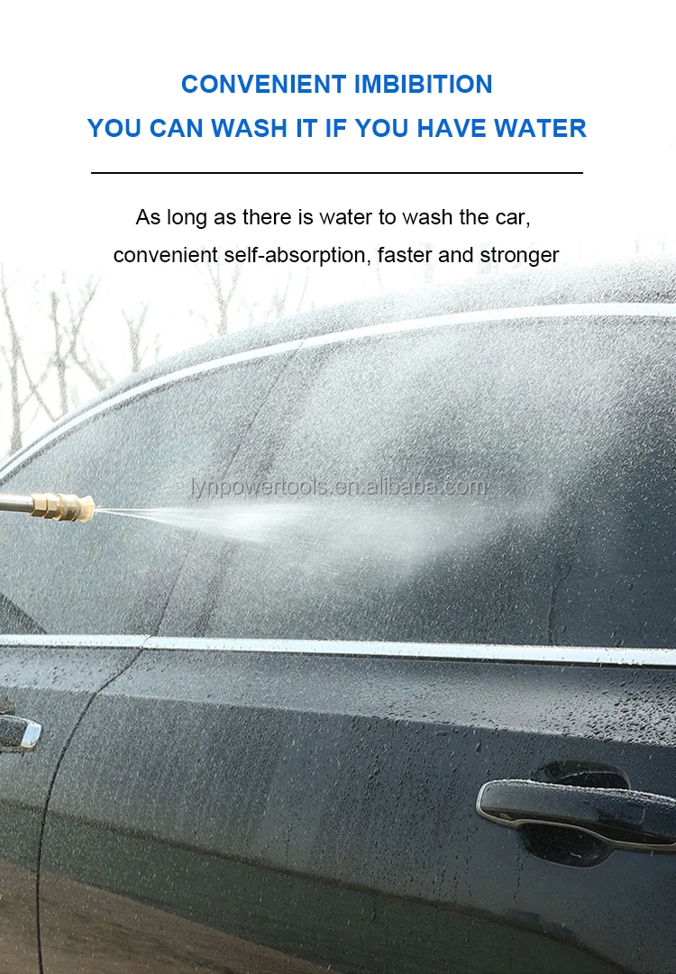 JH Portable High Pressure Electric Car Washer Gun Rechargeable Battery Powered C