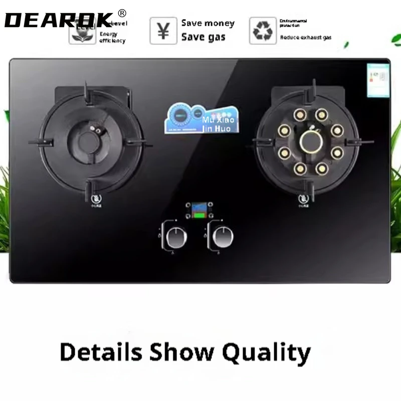 Flip-type Gas Burner Embedded Gas Stove Cooktop Timing function Household Fogao Energy-saving Dual-purpose Fierce Stove
