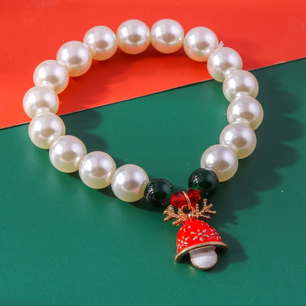 Leslie Mode Frohe Weihnachten Armband für Frauen Weihnachtsbaum Weihnachtsmann Hirsch Glocke Charm Armband Neujahr Schmuck Geschenke – Detail 14