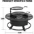 36 Inch Outdoor Fire Pit with 2 Cooking Grates, Wood Burning BBQ Grill Bowl and Cover for Backyard Patio 6