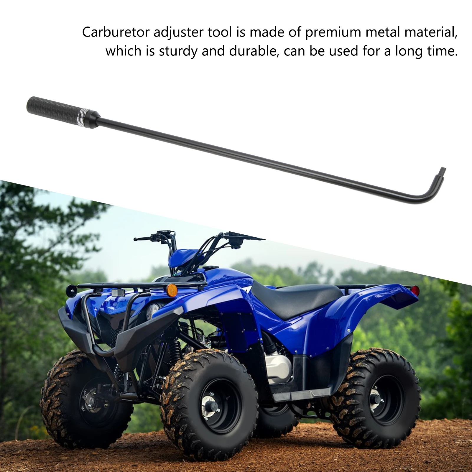 16.34 Inch Motorcycle Carburetor Screw Adjusting Wrench 110&deg; Angled Head Metal Carb Adjuster Tool Universal For ATV UTV