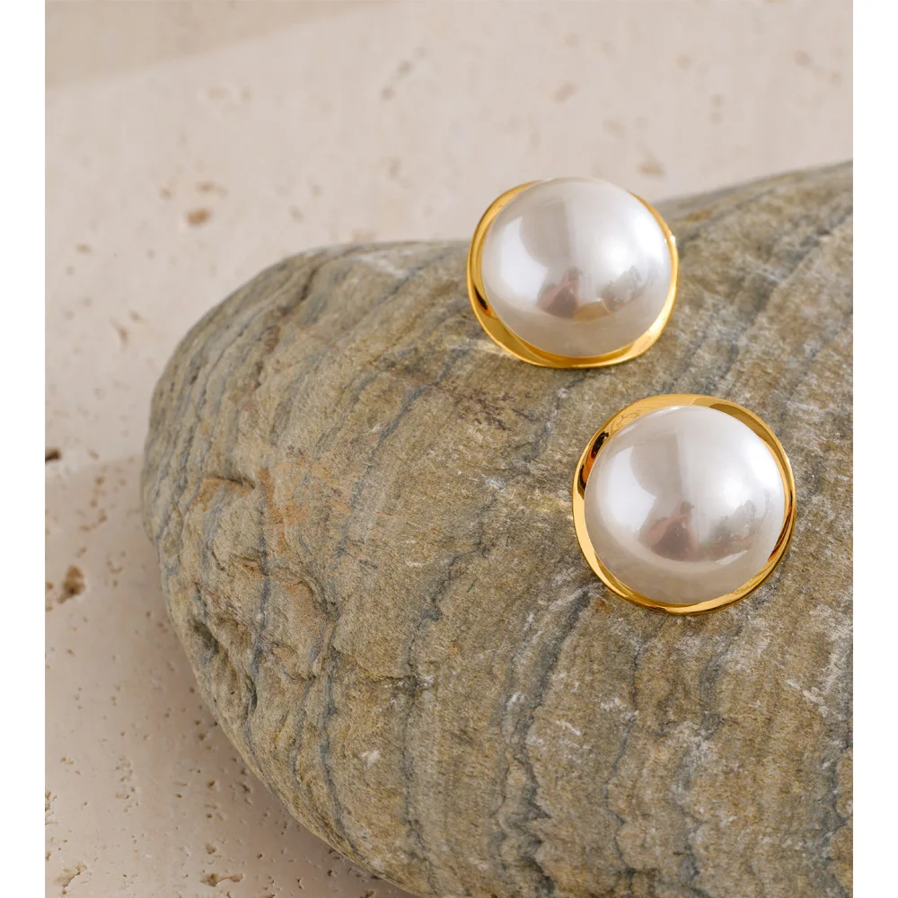 Yhpup Pearls Stud Earrings Women