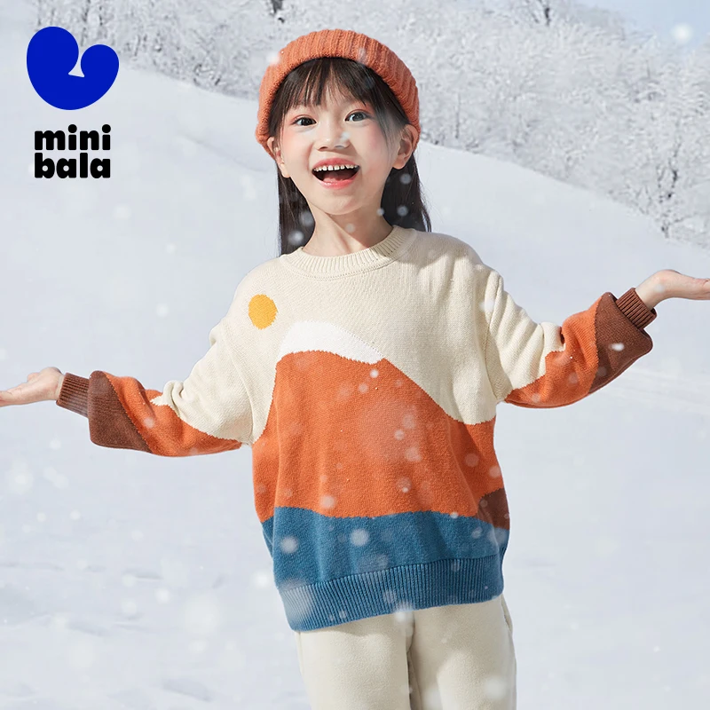 미니 발라발라 스웨터 아동용 남아 여아 2025 가을 예술적 부드럽고 따뜻한 풀오버 데일리룩