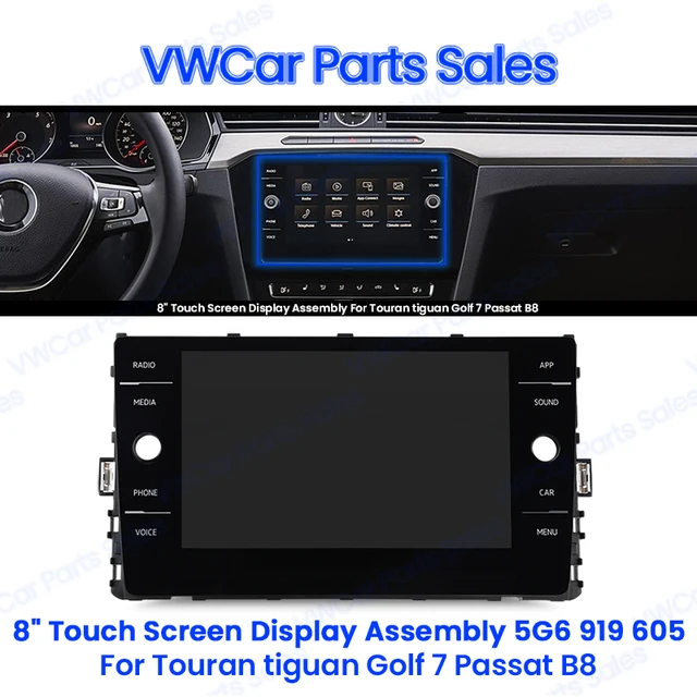 Original 8 inch LCD Touch Screen 5G6919605 APP Type for VW Golf 7 