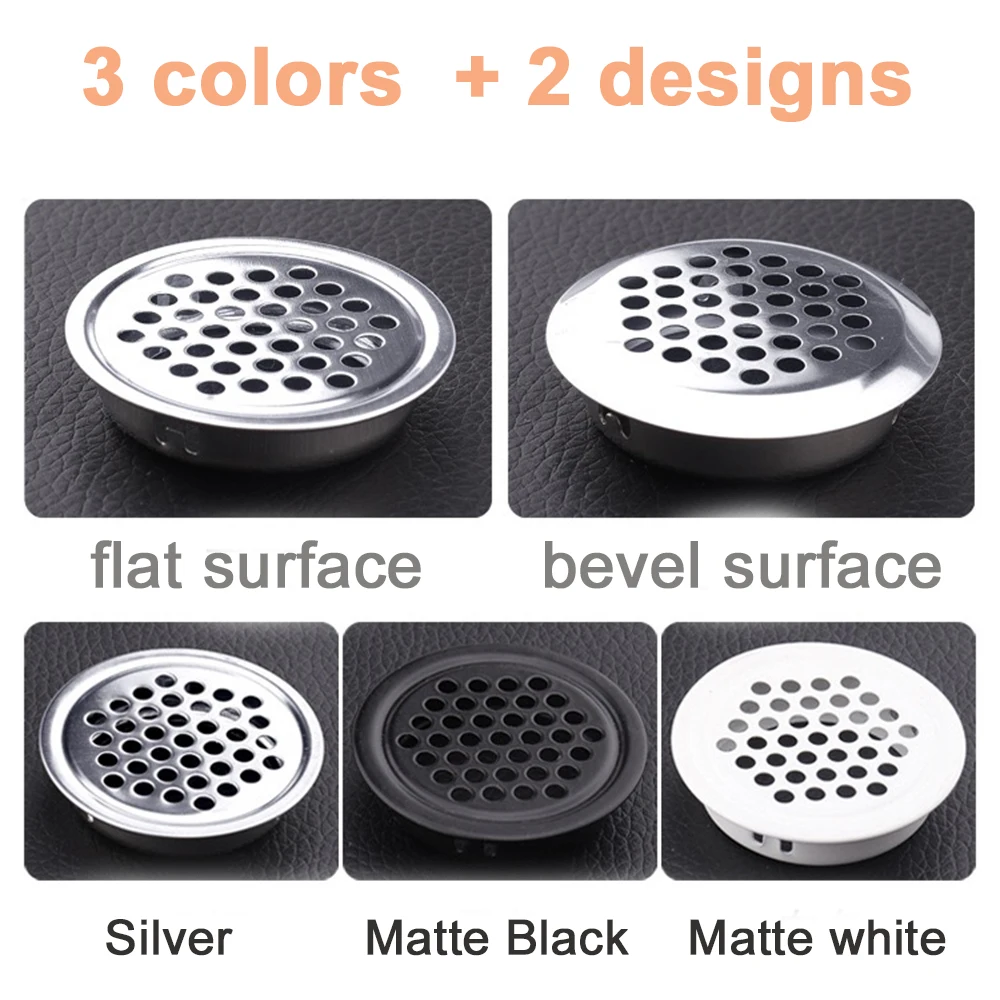 Air Vent Grille Ventilation Grille Air Vent Cover Dia.19mm/25mm/29mm/35mm/53mm Round Air Vent Cover Wardrobe Cabinet Mesh Hole Lid Kit Louver Ventilation Stainless 10pcs/ lot