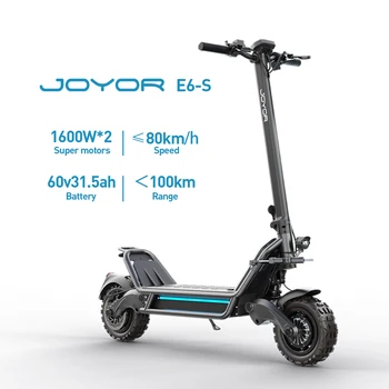 Monopattino Elettrico JOYOR E6-S 11'' 80KM/H Motore 1600W*2 Batteria 60V31.5Ah Pieghevole con Freni a Disco Idraulici