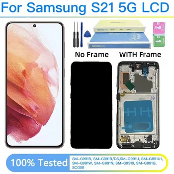 Schermo TFT Per Samsung S21 5G G991B G991N G991U Display LCD Touch Screen Digitizer Per Samsumg S21 LCD con Cornice