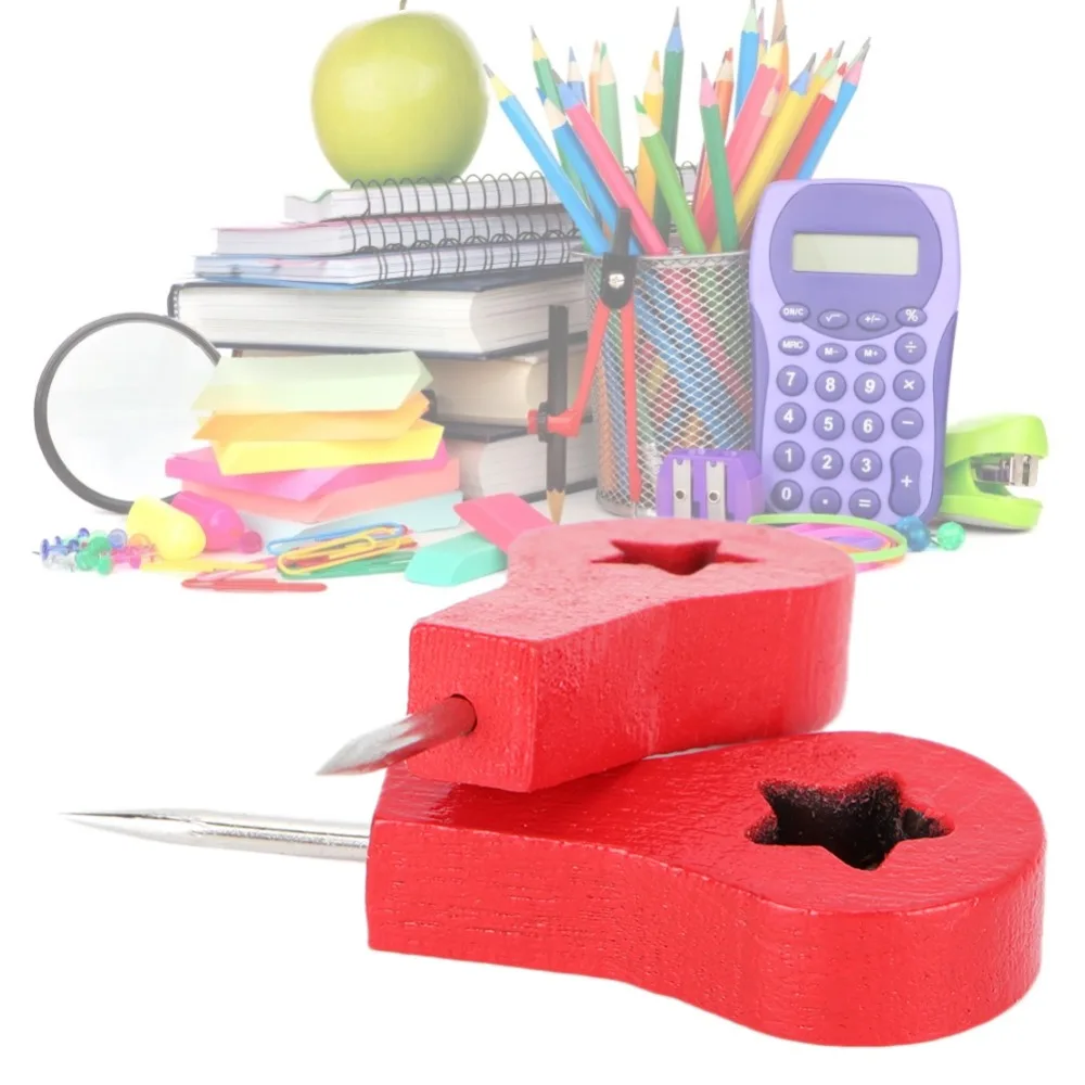 DIY 공예 레드 스타/레드 애로우 모양 푸시핀(보관함 포함) 40개/25개 써머핀 못 나무 창의적인 푸시핀 게시판용