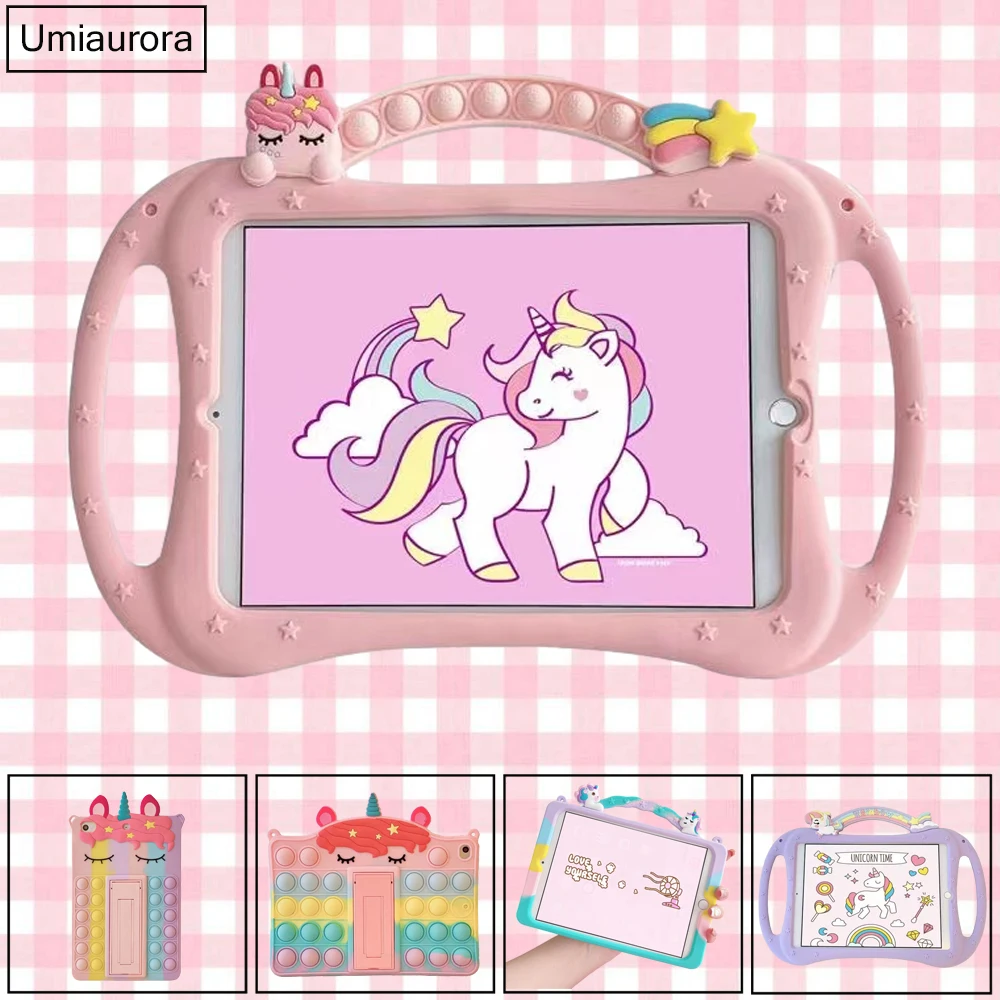 Cartoon Silicone Stand Cover para Ipad 8th 9th 10.2 Mini 6th 9.7 2023 Air 10.9 Pro 10.5 11 Tablet Case Shell Crianças