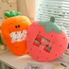 Six Small Toys Inside Cute Cartoon Fruit Plush Pillow Soft Stuffed Sofa Cushion Homdecor Pillow Backrest Children's Gift 2