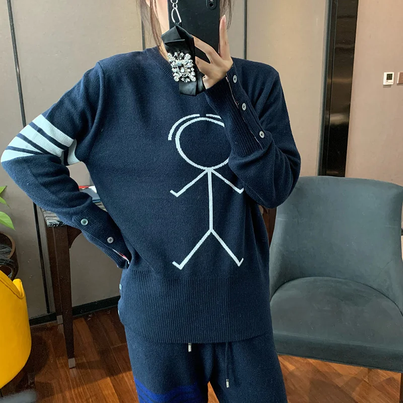 

Men Wool Sweater Top 2022 Spring New Cartoon Cardigan Long Sleeve Casual Wear Korean Design Women Clothing
