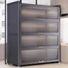 Sideboard Cabinet Locker Kitchen Shelf Floor Multi-Layer Home Living Room Microwave Oven with Door Storage Cabinet 2