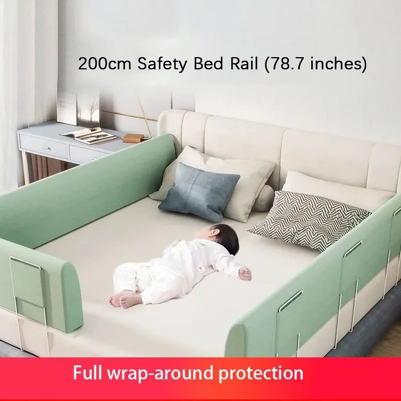 200cm Bedside Guardrail Bed Fence Newborn Fall Protection Fence Baby Bed Side Baby Anti-fall Soft Package Bed Enclosure Blocker S647ecba6a7de4f6eb66300cf57ff47e6O