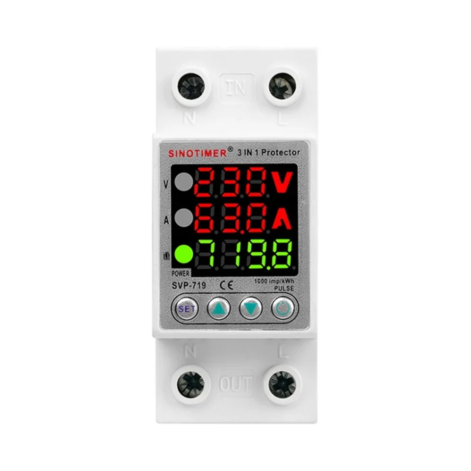 Stabilizzatore Tensione 220V Monofase 63A - Protettore Da Sovratensione E Sottotensione | Display LED | Installazione DIN - Foto 5