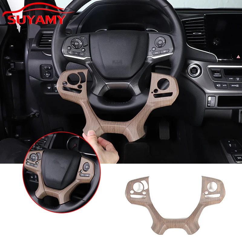 

For Honda Pilot 2015-2022 ABS Pear Wood Grain Car Steering Wheel Frame Decoration Trim Cover Car Interior Accessories