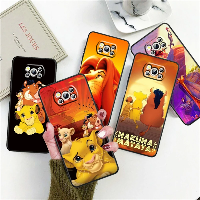 The Lion King Simba Per Xiaomi Mi Poco X5 X4 X3 M6 M5 M5S M4 M3 F5 F4 F3 F2 C40 Pro Gt Nfc 5G Custodia Per Telefono Nera