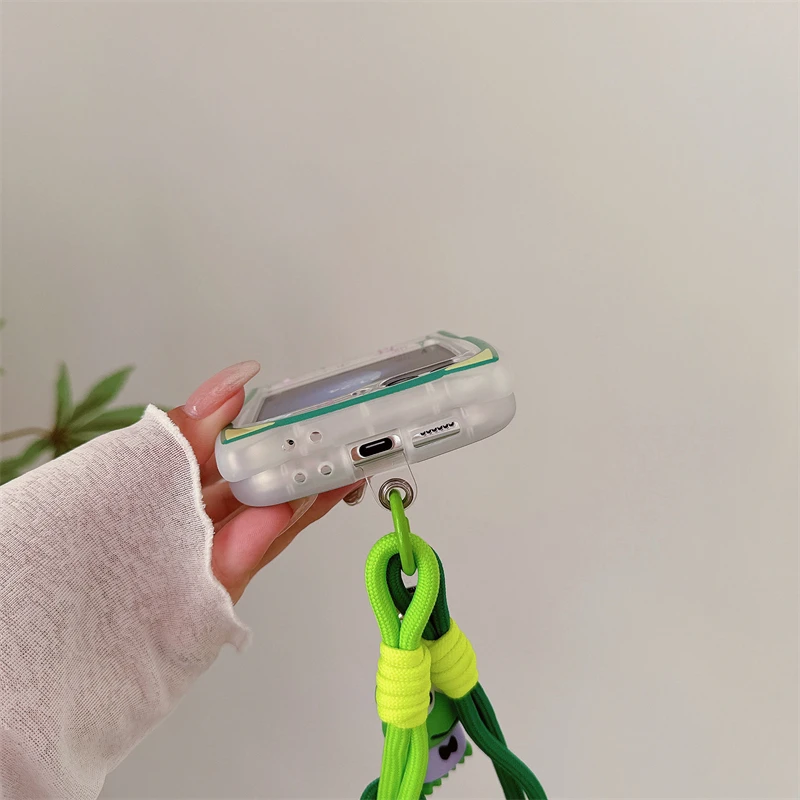 Cute Cartoon Sanrio For Keroppi Phone Case With Lanyard Samsung