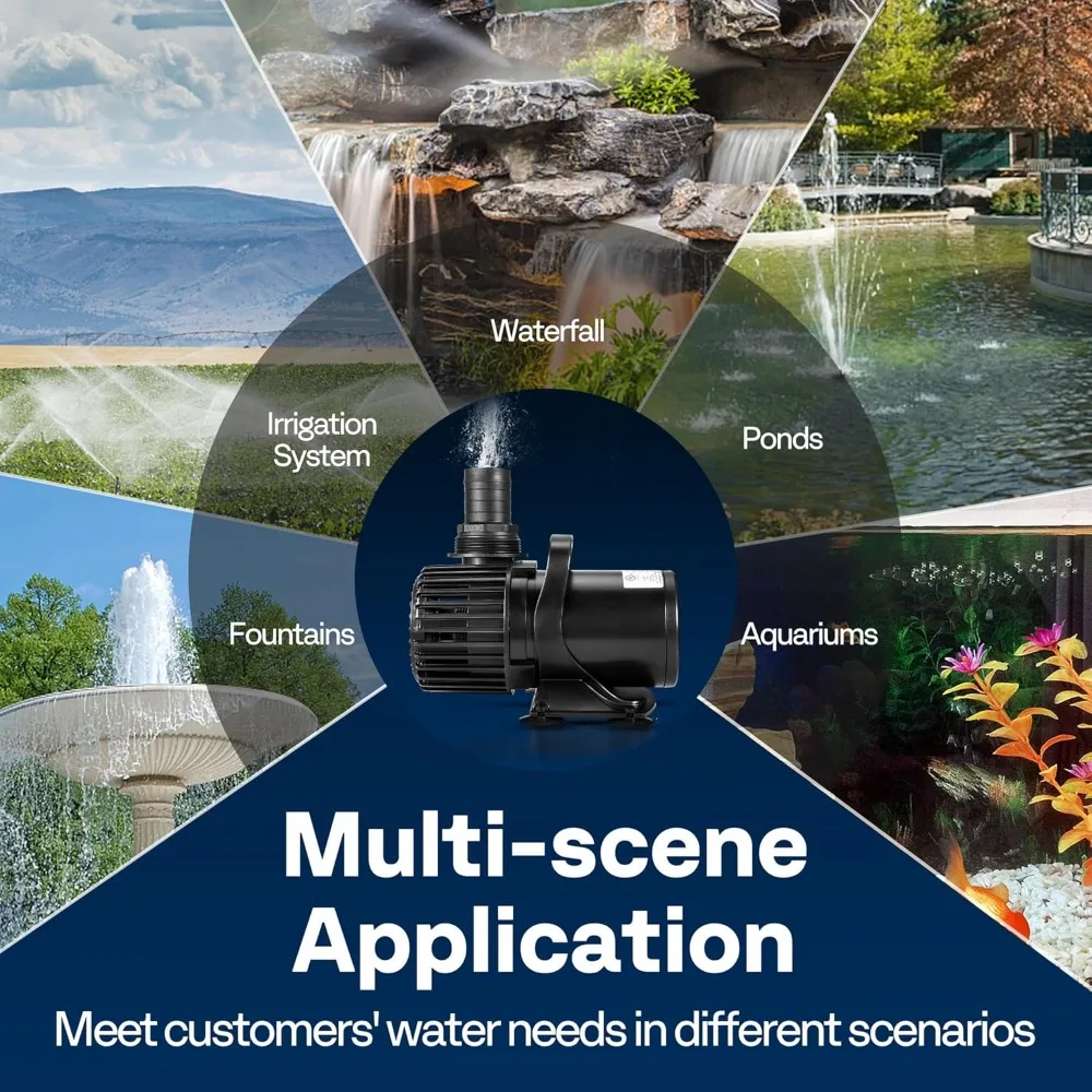 620W 9000GPH Submersible Water Pump for Koi Pond Pool Waterfall Fountains Fish Tank Aquarium Hydroponic