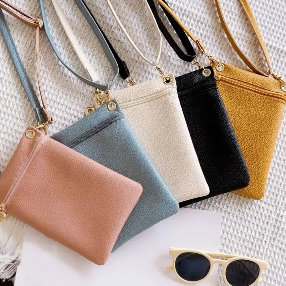 Sweet Color Casual PU Mini Crossbody Bag and Mobile Phone Wallet