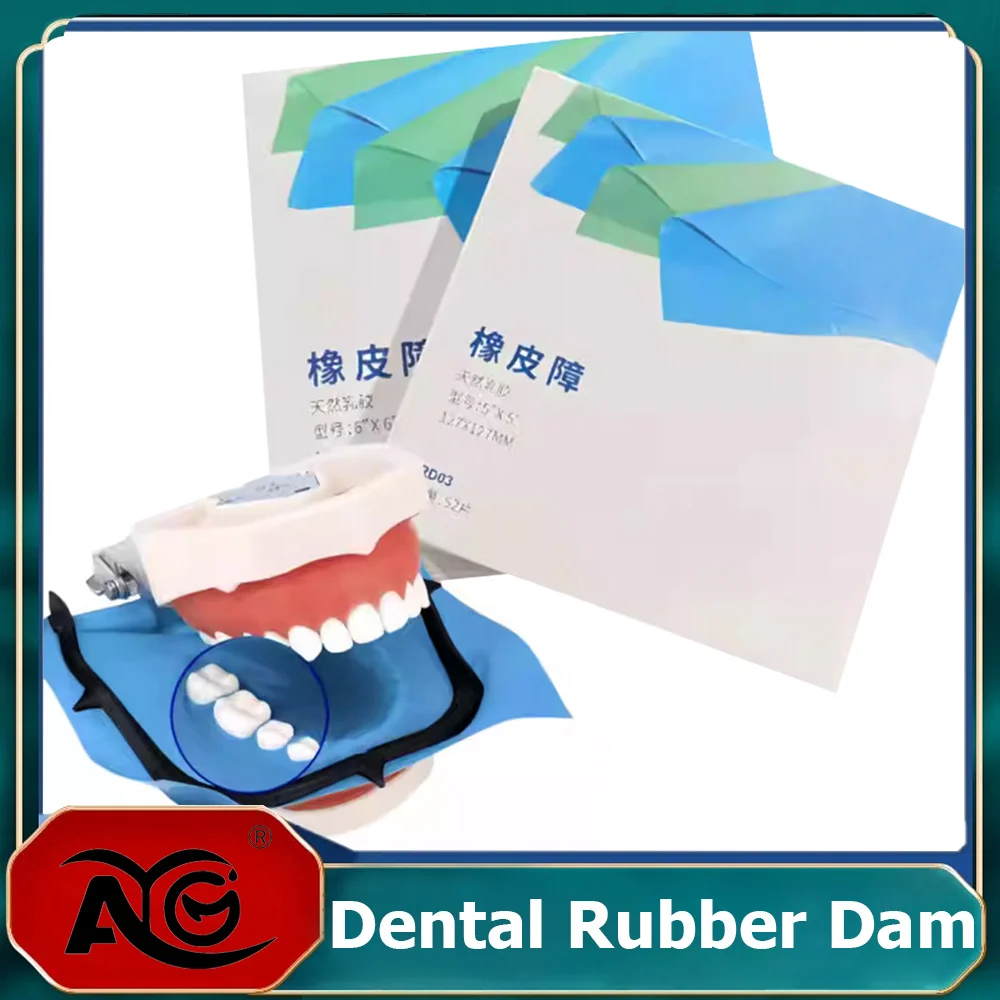 AG Non Sterile High Quality Dental Dam Natural Rubber Latex Dam Nnti-allergy 52pcs 5“x5” / 36pcs 6"x6" Oral Care Materials