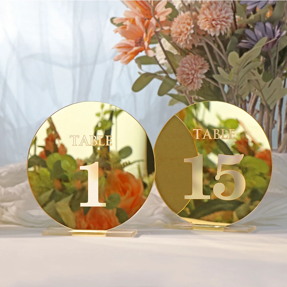 Schwarze Acryl-Tischnummern 1-25, Doppelseitig, Freistehend - Für Hochzeiten, Partys, Events (7,9 X 7,9 X 5,1 Cm)