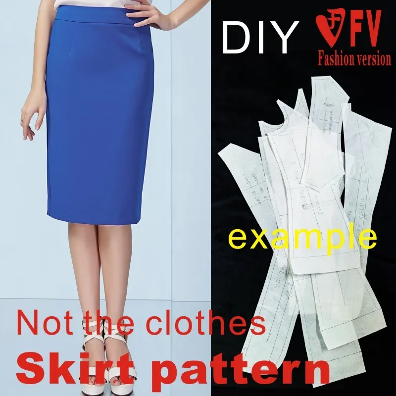 DIY handmade clothing making pattern women's cotton and linen skirt 1:1 cutting drawing BBQ-9