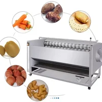 Electric Commercial Industrial Brush Roller Vegetable Carrot Sweet Potato Cleaning Washer Washing And Peeling Peeler Machine 1