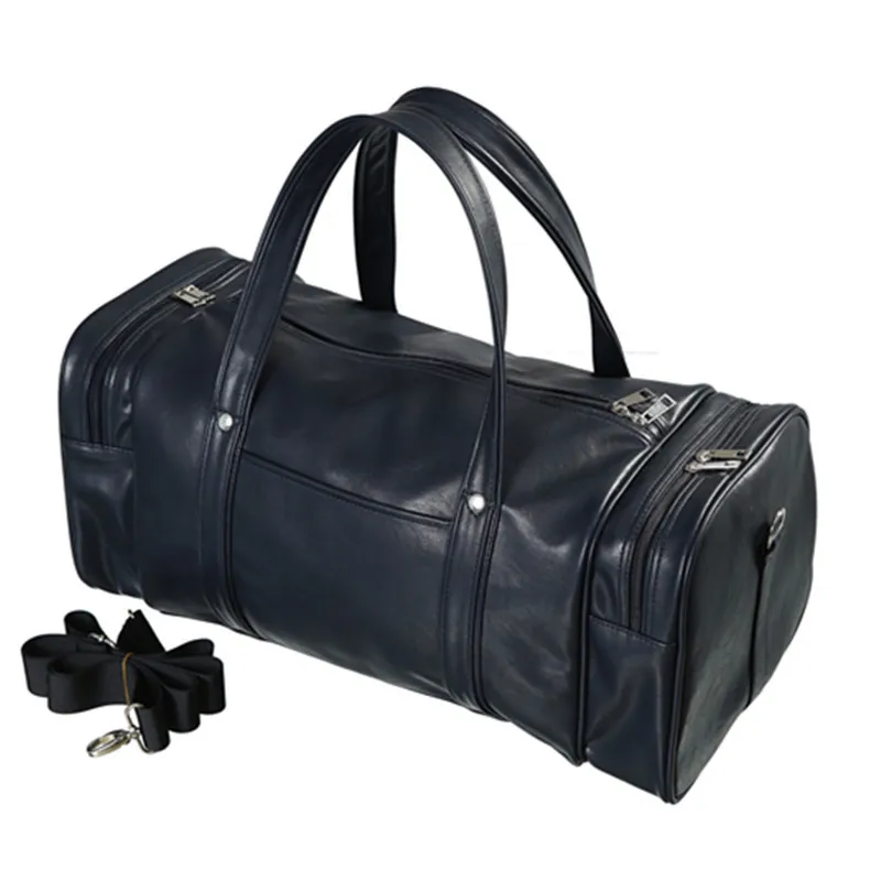 Round Barrel Travel Bag Portable PU One-shoulder Short-distance  Luggage  Wear-resistant Yoga  Storage Fitness 