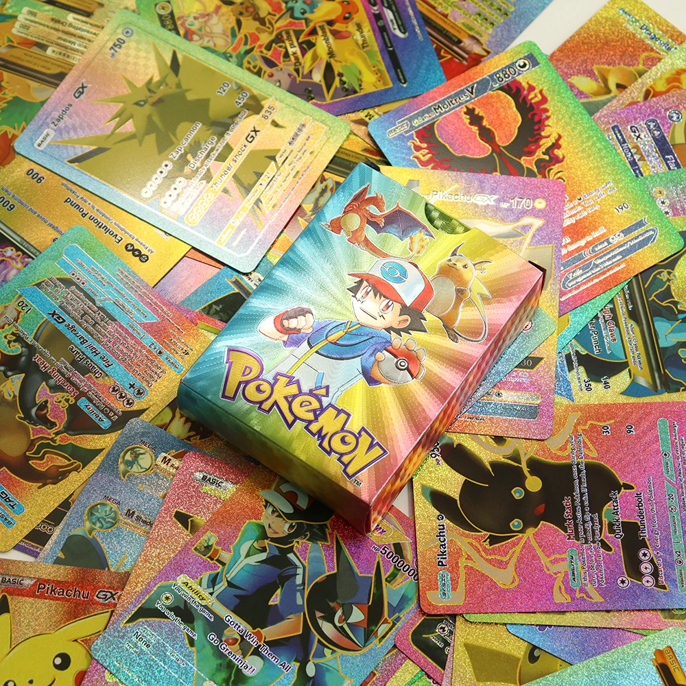 25 Carte Lamina Poké Ad Alto Attacco – Versione Spagnola – Materiale PVC Da Collezione (Nero)