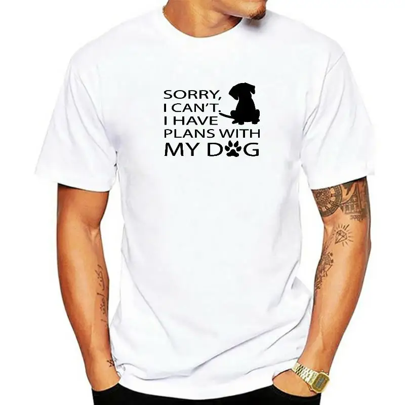 

Извините, я не могу. У меня есть планы с моей собакой футболка Забавные футболки Rife печатная Хлопковая мужская Футболка Camisa