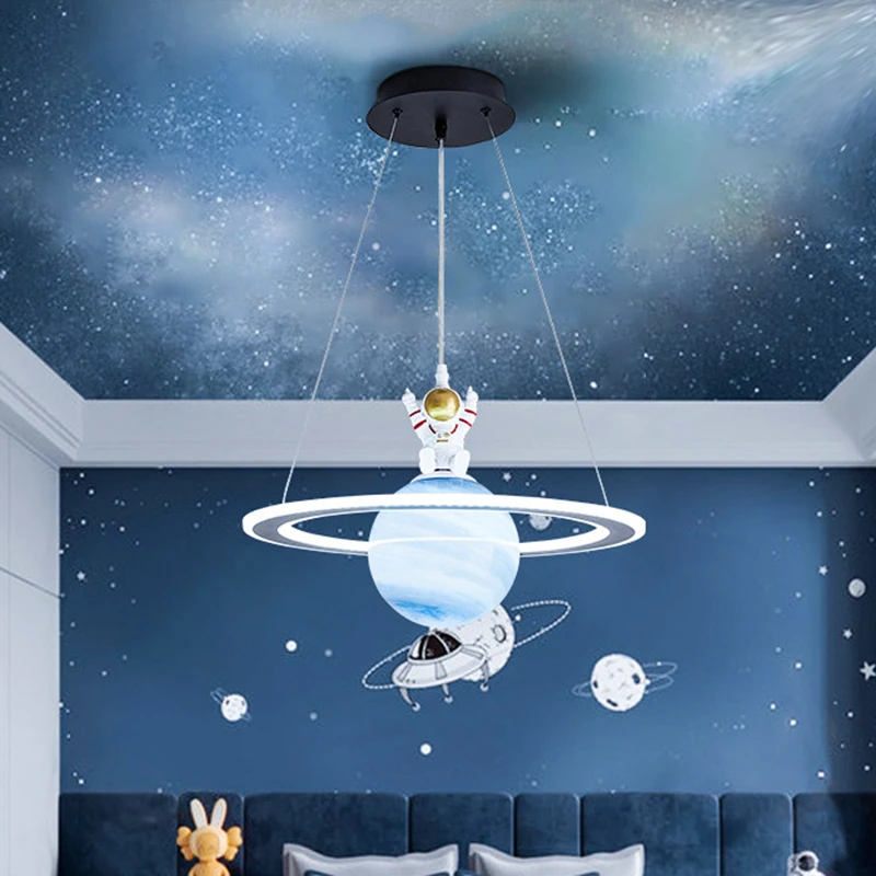 Crystal Chandelier Baby Boy Room Ceiling Light Nordic Children Led
