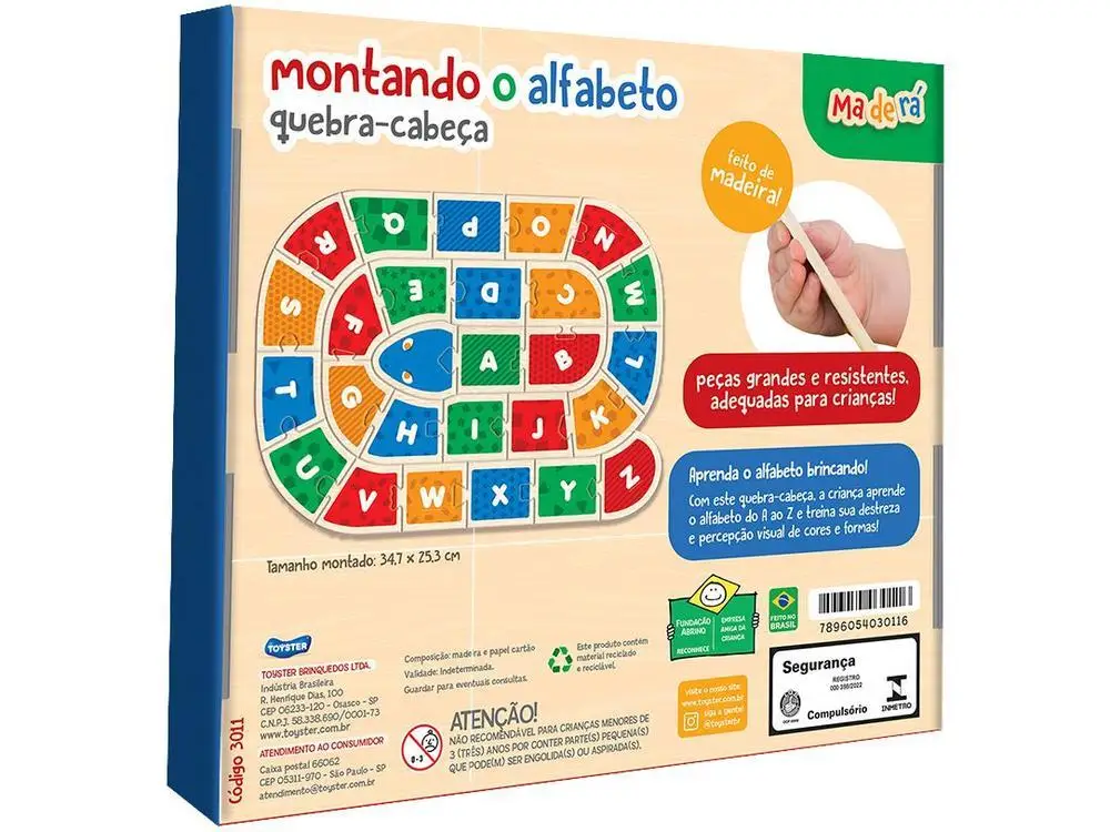 Quebra-cabeça 27 Peças Educativo Maderá 2