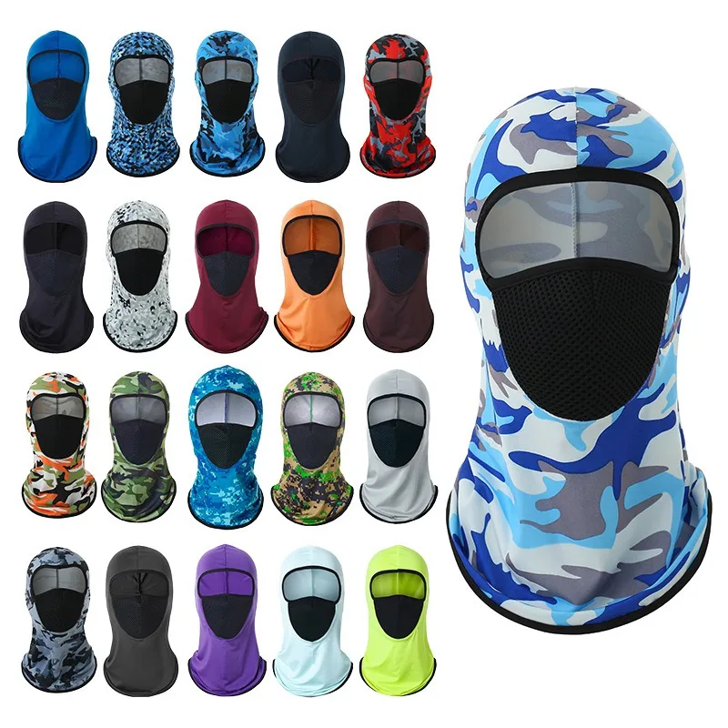 26 Colors Outdoor Ride Camouflage Shade Men Balaclava Beanie Breathable Solid Color Spring Summer Skull Cap Cycling Cap