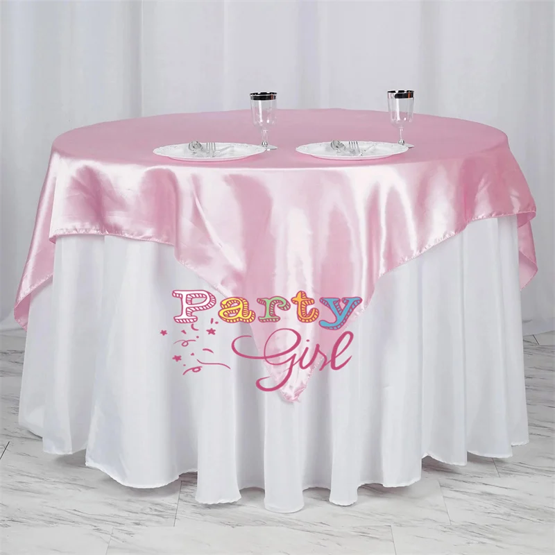 

Квадратная атласная Скатерть, 5 шт., искусственное льняное покрытие для украшения свадебного торжества Вечерние