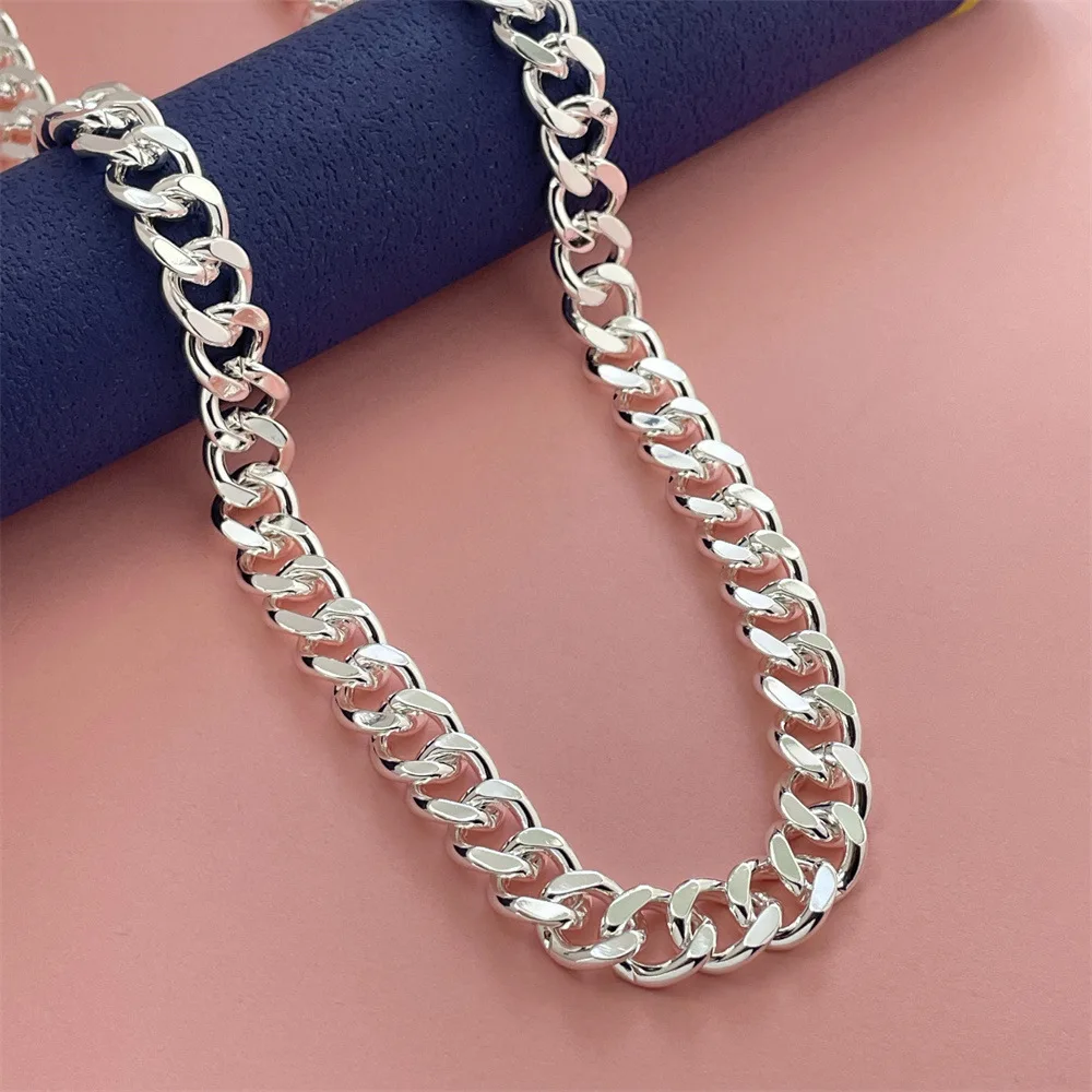 폭 10mm 쿠반 링크 체인 초커 목걸이 50-65CM 힙합 펑크 패션 주얼리 남녀공용