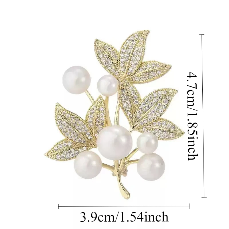 Pearl Brooches For Women Elegant Metal Fixed Clothing Pins Daily Jewelry Accessories pearl brooches