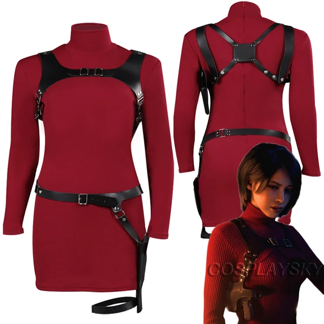 Resident Evil Ada Wong Cosplay Custome Full Set Strap Shoes Women Halloween  Set