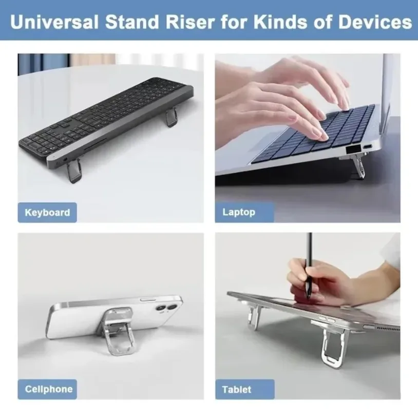 Laptop Stand 2pcs/Set Adjustable Angles Foldable Desktop Invisible Mini Portable Alloy Riser for Notebook